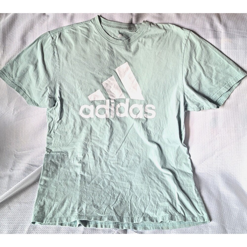 Adidas Golf Men’s T-Shirt Size Large Mint Green Short Sleeve Cotton Logo Graphic